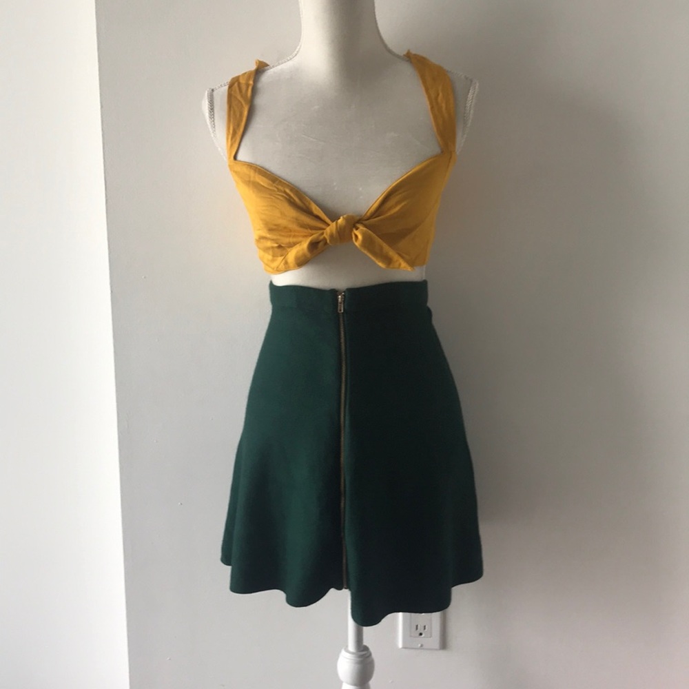 XOXO A-Line Forest Green Zipper Skirt